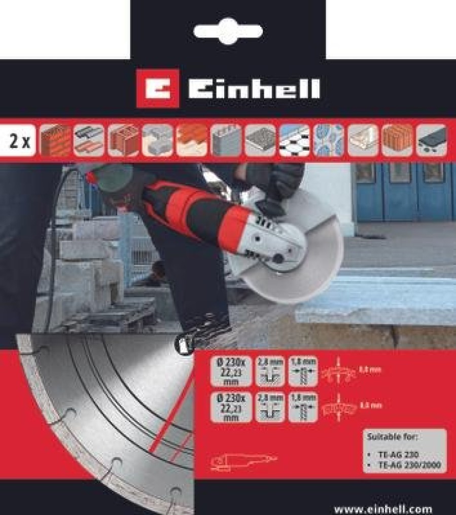 Einhell Dia-Cutting-Disc-Set 230 2Pcs. | Zubehor Fur Winkelschleifer/Polierer